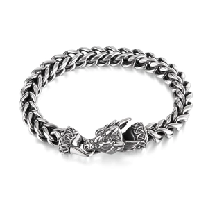 Vintage Edelstahl Drachenkopf Armband Für Herren Damen Retro Geflochtene Kette Punk Rock Armreif Unisex Schmuck Geschenk