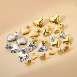 Roestvrij Stalen Hart Oorknopjes Voor Dames 18K Verguld Waterdicht Minimalistisch Geometrische Oorbellen Sieraden