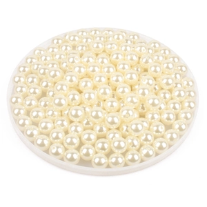 Cuentas redondas de perlas de imitación ABS crema con agujeros para hacer joyas de bricolaje