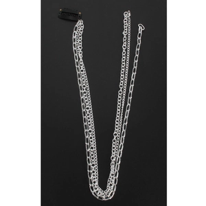 Minimalist silver multi-layered hair chain accessory with metal spring clip for women