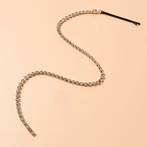 Catena per extension di capelli con nappe di strass lucidi e base dorata con forcina