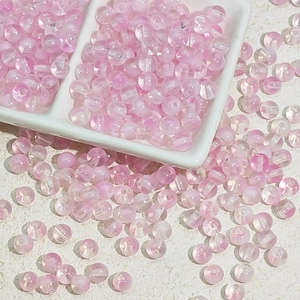 Macro de perles de verre gelée dégradées roses 6-8mm pour bijoux faits main