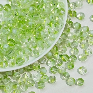 Macro de perles en verre vert de 6mm aux textures mates et polies pour bijoux DIY