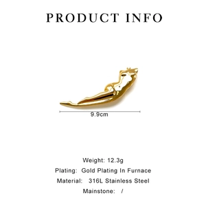 Polished 316L stainless steel female body brooch dimensions and product information