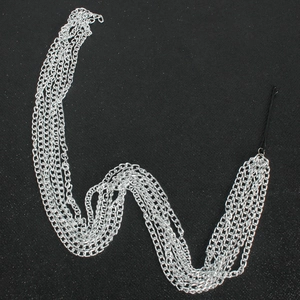 Silver multi-layer tassel chain hair accessory with black bobby pin for elegant styling
