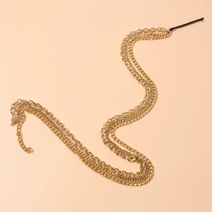 Bohemian Multi Layer Metal Tassel Hair Chain For Women Gold Long Chain Bobby Pin Shell Pendant Hair Braiding Accessories