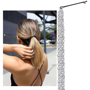 Long Alloy Tassel Hair Chain Extensions With Bobby Pin Silver Multi Layer Hair Jewelry For Women Party Daily Accessories