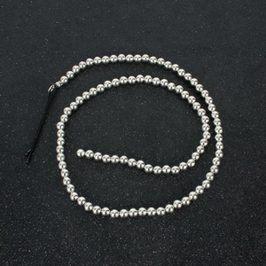 Silver beaded tassel hair chain with black clip for elegant fashion hairstyles