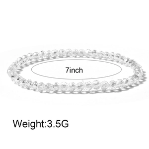 Minimalistisches transparentes facettiertes Kristallperlenarmband 7 Zoll und 3.5g