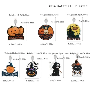 Varietà di orecchini creativi per Halloween in plastica acrilica con fantasmi e zucche