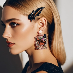 Thanksgiving Turkey Acrylic Earrings Holiday Jewelry Colorful Cartoon Pumpkin Pattern Dangle Earrings For Party Women Gift