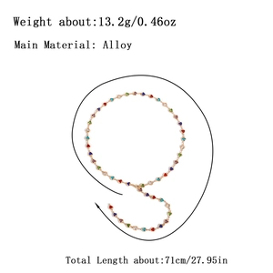 Collana a cuore colorata in lega da 71 cm con maglie in metallo multicolore
