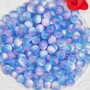 10mm μπλε-μωβ χάντρες μάτι της γάτας για DIY κοσμήματα με προ-ανοιχτές τρύπες