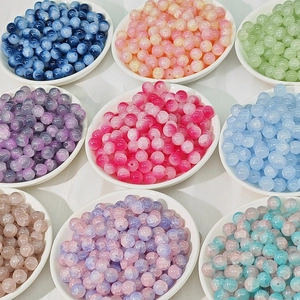 Perles de jade synthétique bicolores de 8mm pour création de bijoux DIY en couleurs