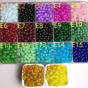 DIY jewelry making kit featuring 8mm and 10mm glass jade-imitation round beads in 17 colors