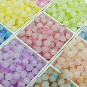 10mm gradient color glass beads in assorted pastel tones for DIY jewelry making