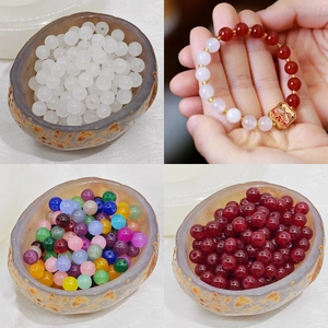 DIY 8mm 10mm colorful translucent glass jade beads for jewelry making necklaces