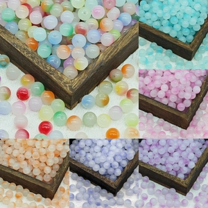 DIY 10mm gradient glass beads set in six colors for handmade bracelets and jewelry making