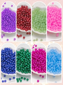 Detailed view of 8mm colorful imitation jade glass beads for DIY jewelry making