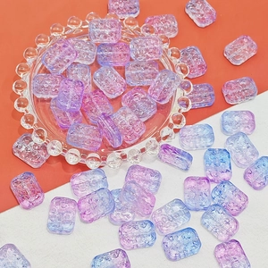 Detail of 13x18mm AB coated gradient glaze beads for DIY jewelry making