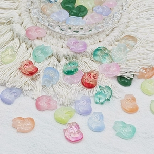 Kleine Fuchsform Glasanhänger Für DIY Schmuckherstellung Zubehör Handgemachter Antiker Stil Mehrfarbige Tieramulette