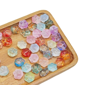 Colorful gradient cat paw glass beads for DIY necklaces and handmade jewelry making