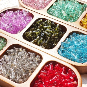 Bamboo style brushed glass beads in various colors for DIY jewelry making and crafts