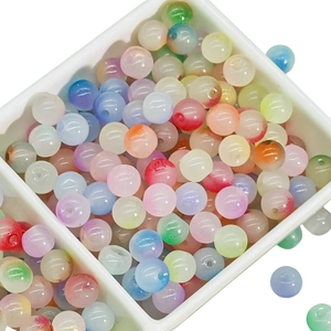 6mm-8mm gradient glass beads set in various pastel colors for DIY jewelry making