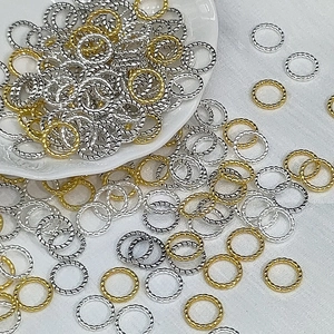 Anillas de Salto de Aleación con Textura de Cuerda Retorcida para DIY Joyería Conectores Metal Oro Plata Antiguo