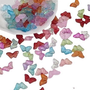Colorful translucent butterfly glass beads for DIY jewelry making and handmade accessories