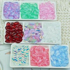 Detailed view of colorful 8x14mm teardrop resin beads for DIY jewelry making
