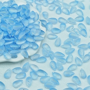 8x14mm light blue glass teardrop charms for DIY jewelry making and bead craft projects