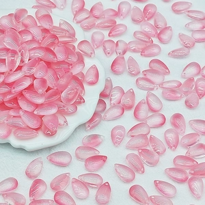 8x14mm teardrop glass charms in gradient pink for DIY jewelry making accessories