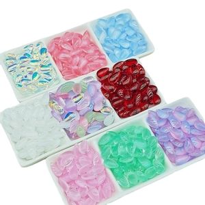 Assorted 8x14mm colorful glass teardrop pendants for DIY jewelry and beaded crafts