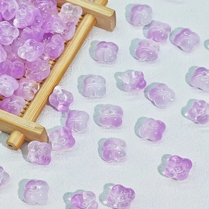 Macro shot of 10mm translucent purple flower beads for DIY traditional hairpins