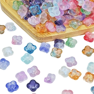 Colorful 10mm flower petals handmade glass beads for DIY hairpins and jewelry making