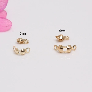 Couvre-nœuds en plaqué or 14K 3mm et 4mm pour la création de bijoux DIY faits main