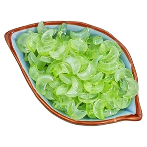Translucent grass green crescent moon glass beads for DIY necklaces and bracelets craft