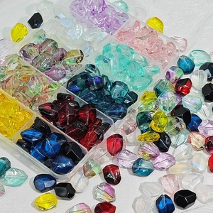 Irregular Lampwork Glass Beads For Handmade DIY Necklace Bracelet Jewelry Making Multi Color Transparent Glass Beads Craft Accessories