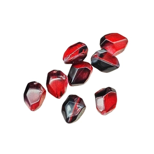Faceted deep red glazed glass beads for DIY fairy-style jewelry making accessories