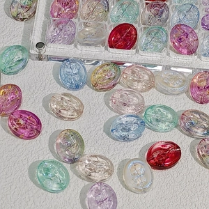 Vintage Ovale Glas Rose Blume Relief Perlen Lampwork Floral DIY Schmuckherstellung Zubehör Für Halskette Armband Handwerk