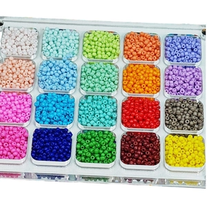 20-kleuren glazen kralenset in opbergdoos voor DIY sieraden maken en kettingen