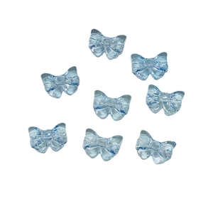 Translucent light blue glass butterfly beads for DIY jewelry and hair accessories