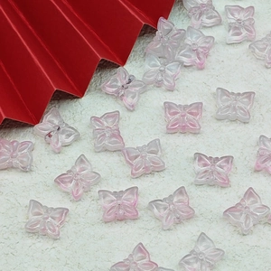 DIY Gradient Pink Butterfly Beads for Handmade Necklaces and Bracelets Material