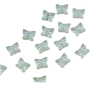 Translucent butterfly resin beads for DIY jewelry and nail art with pearlescent finish