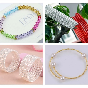 Σετ κοσμημάτων DIY με κρυστάλλινες χάντρες, μαργαριταρένια βραχιόλια και σύρμα μνήμης