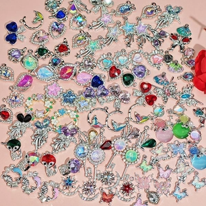 Legierung Strass Kristall DIY Anhänger Für Schmuckherstellung Herz Stern Mond Schmetterling Form Damen Zubehör