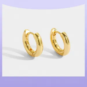 Chunky Hoop Earrings For Women Minimalist 18K Gold Plated Copper Round Geometric Huggie Earrings Daily Fashion Jewelry