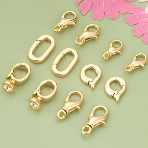Copper Electroplated Lobster Clasp Spring Ring Clasp Connector For DIY Necklace Bracelet Jewelry Making Accessories Findings