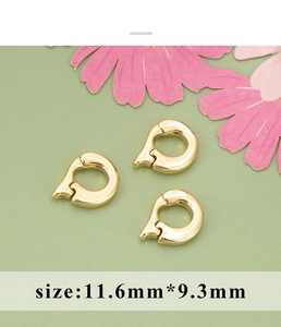 Detailed view of three gold lobster clasps 11.6x9.3mm for DIY jewelry making